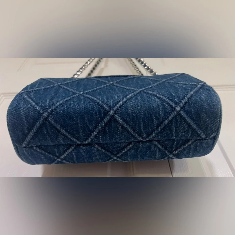 Tory Burch Small Fleming Soft Denim Convertible Shoulder Bag